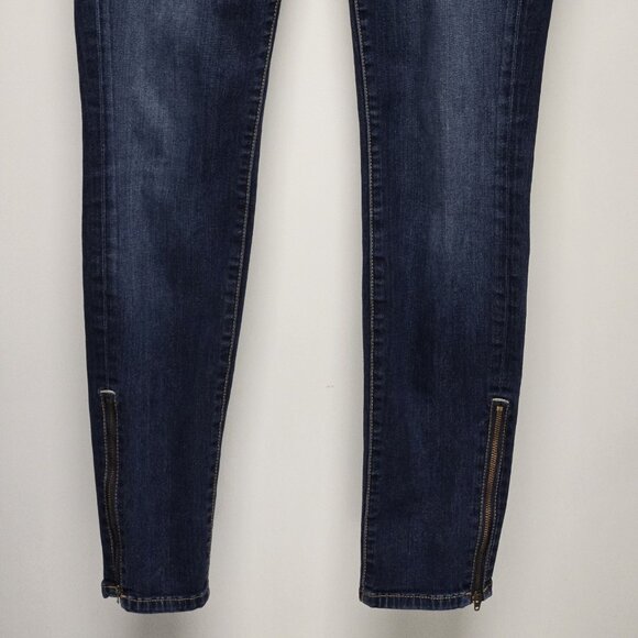 Genetic Denim THE JAMES Womens Jeans Size 28 Zip Ankle Dark Wash Skinny Low Rise - Picture 3 of 16